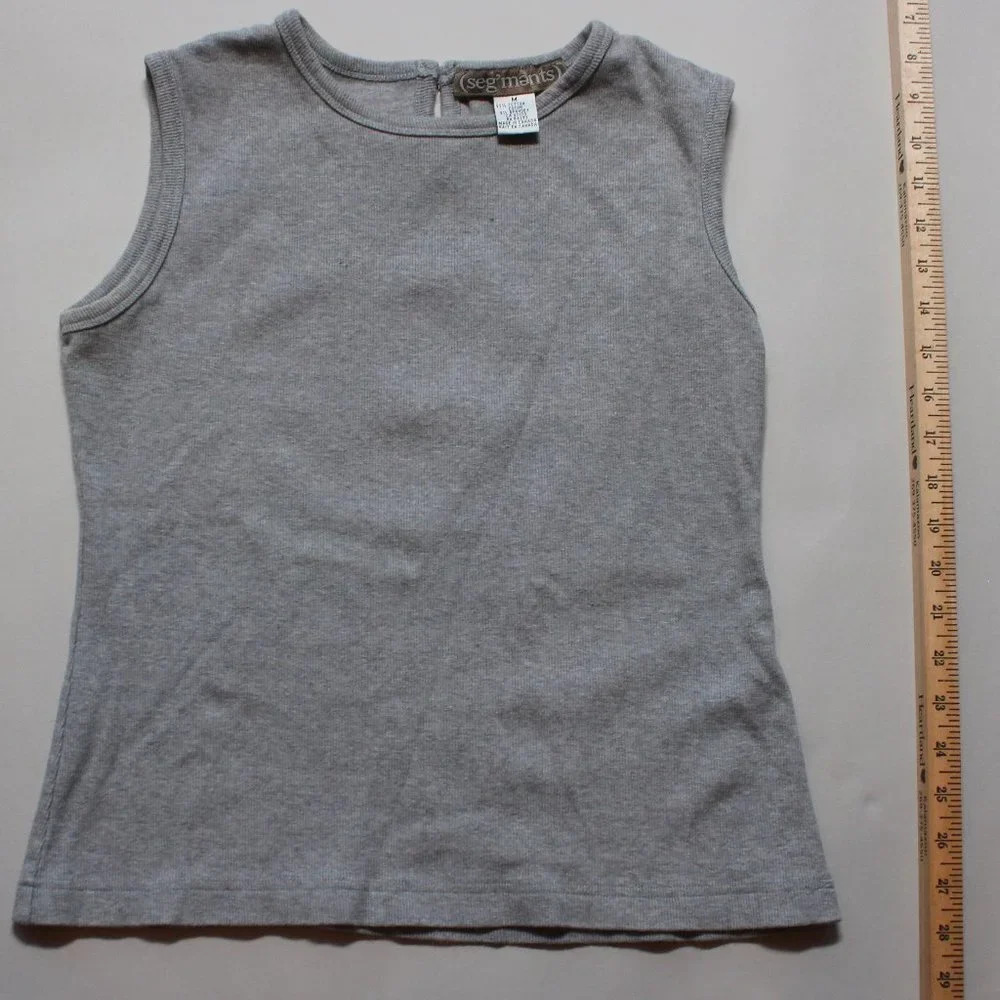 Segments Ribbed Grey Tank Top - Picture 3 of 6